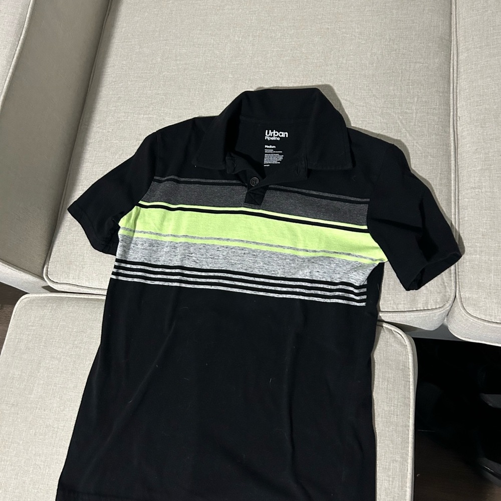 Urban Pipeline Black Striped Polo Shirt